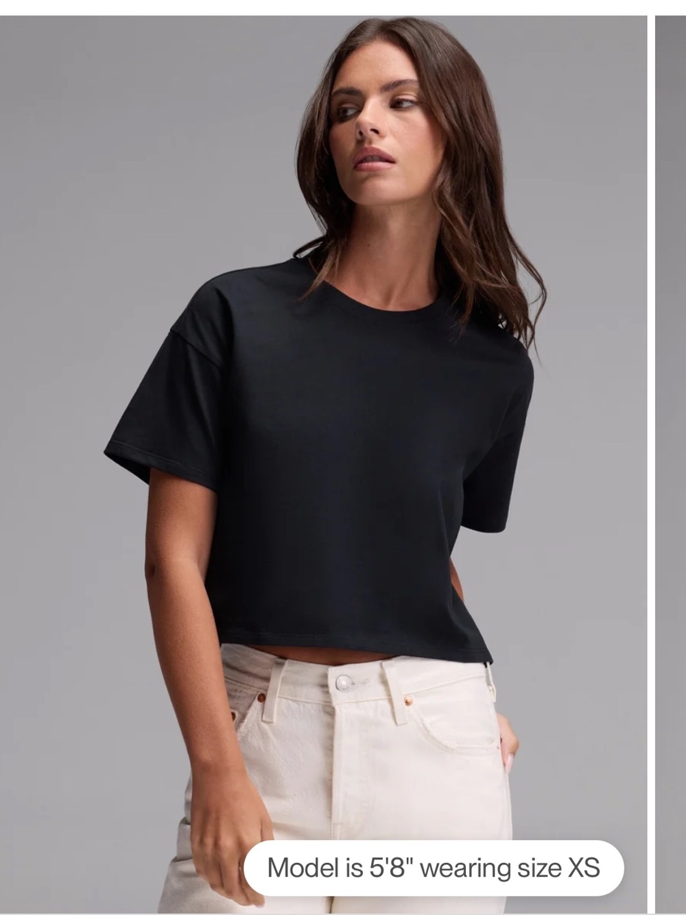 All Day Cropped Tee - Jet Black NWOT